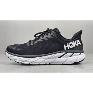 HOKA ONE ONE Clifton 7 Sneakers Mens 12.5 Black Mesh Athletic Walking Shoes
